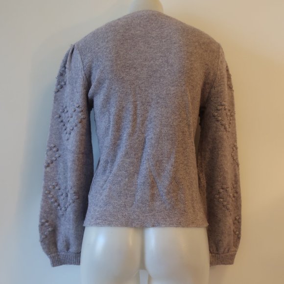 Womens Splendid Lavender Cotton Wool Cashmere Blend Popcorn Sleeve Sweater S * - Picture 5 of 9